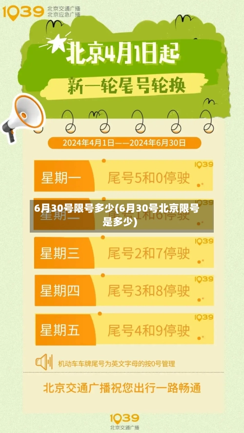 6月30号限号多少(6月30号北京限号是多少)-第1张图片